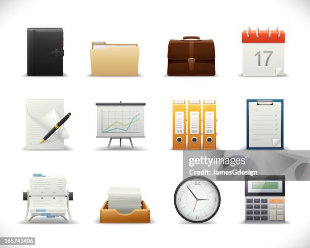 sharp icons - office - rolodex stock illustrations