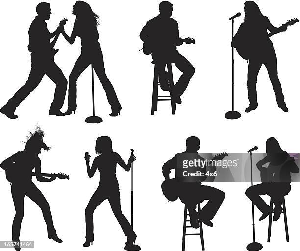 ilustraciones, imágenes clip art, dibujos animados e iconos de stock de pequeño lugar de musical - women dancing on music cutout