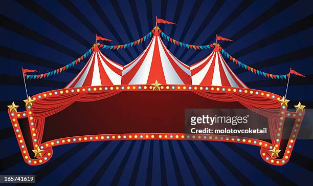 stockillustraties, clipart, cartoons en iconen met circus banner - carnival
