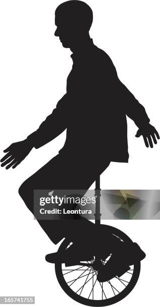 einrad - zirkuskünstler stock-grafiken, -clipart, -cartoons und -symbole