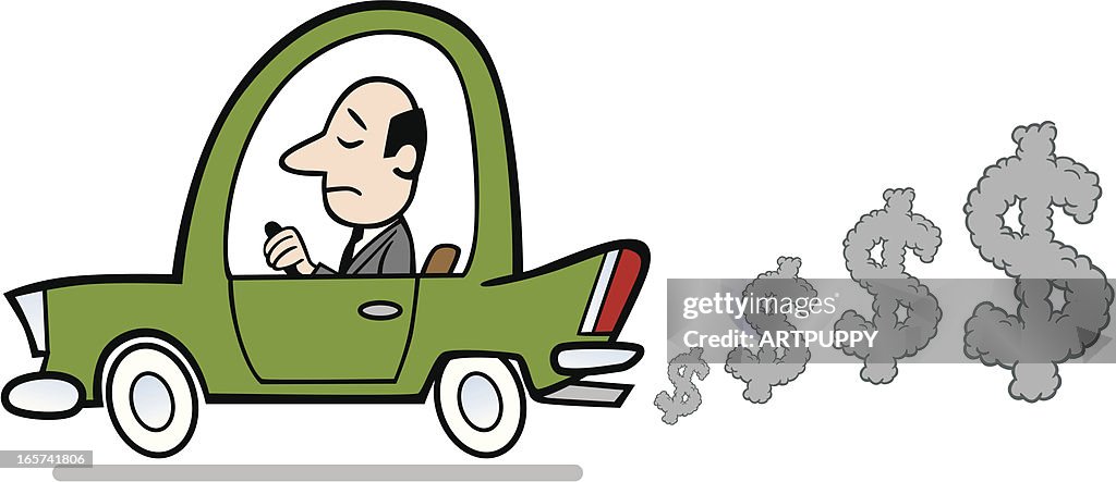 Cartoon Car With Money Smog High-Res Vector Graphic - Getty Images