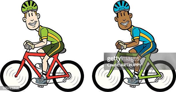 Mountain Bike Or Mountain Bike Riders Cartoon Photos and Premium High ...