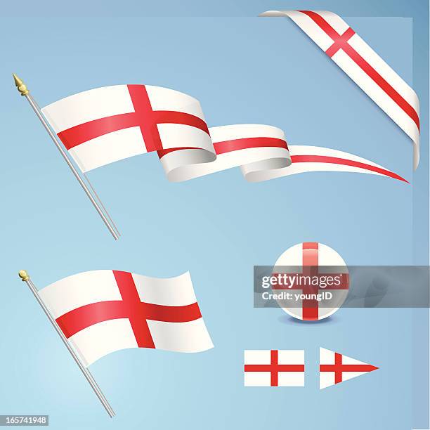 stockillustraties, clipart, cartoons en iconen met english flag set - english flag