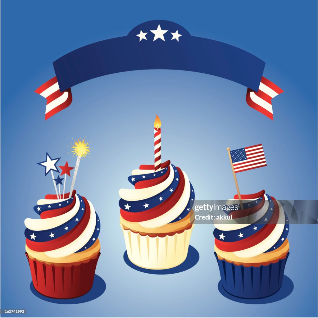 American patriotic cupcake