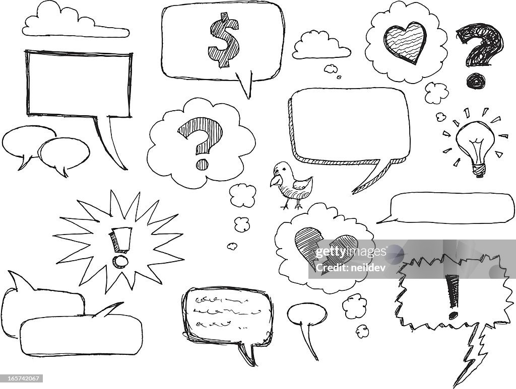 Sketch speech / thought bubbles