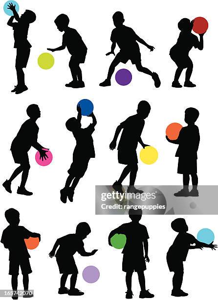 basketball camp - throwing stock illustrations