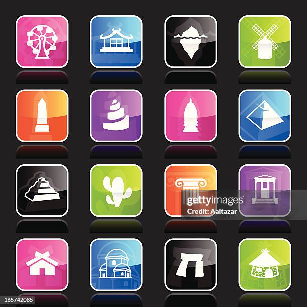 ubergloss icons - travel - ice sculpture stock illustrations