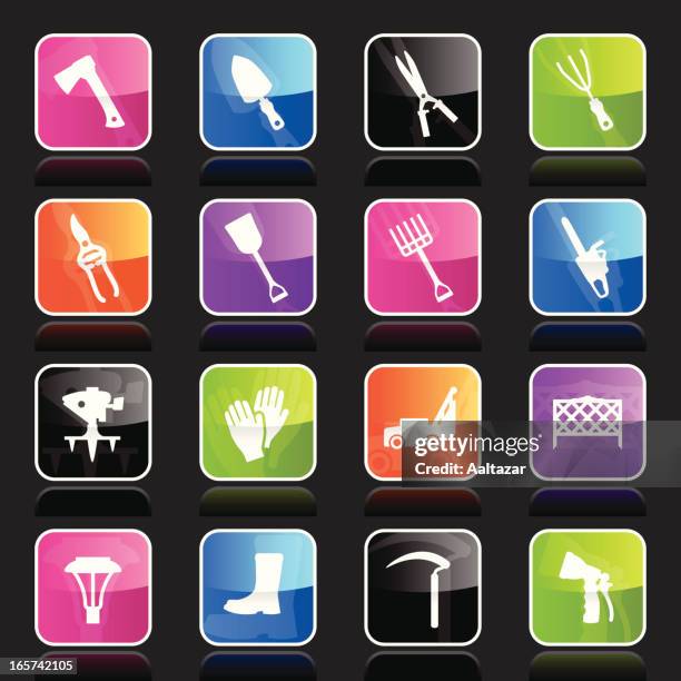 ubergloss icons - lawn & garden tools - hedge clippers stock illustrations