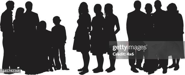 group photos of guests at a wedding reception - black and white wedding clip art stock illustrations
