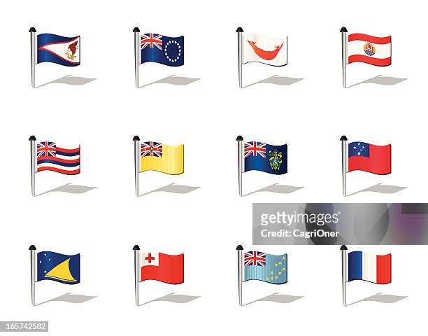 bildbanksillustrationer, clip art samt tecknat material och ikoner med world flags: polynesia - pitcairnöarna