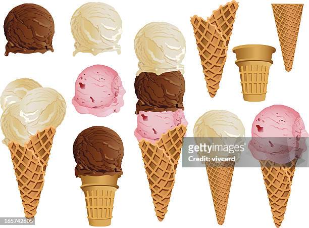 eistüten - icecream cones stock-grafiken, -clipart, -cartoons und -symbole