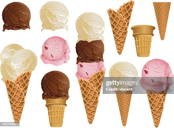 ilustraciones, imágenes clip art, dibujos animados e iconos de stock de conos de helado - ice cream