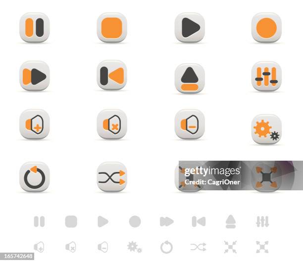 stockillustraties, clipart, cartoons en iconen met audio and music user interface controls icon set - fast forward