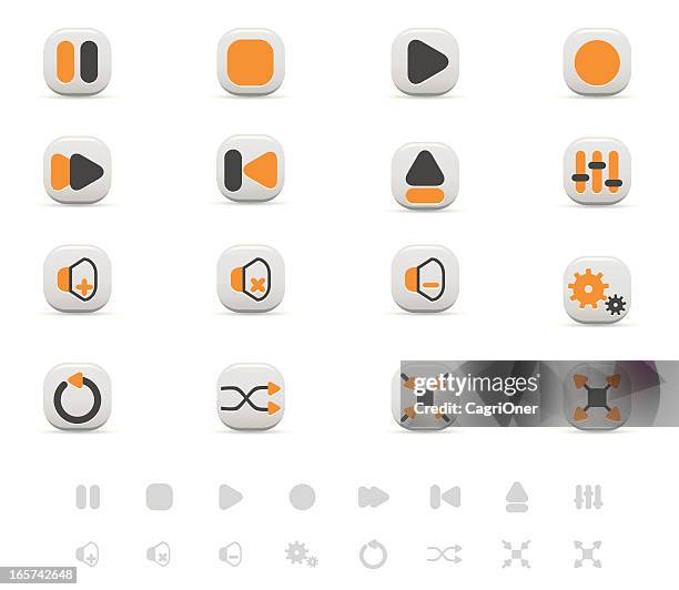audio and music user interface controls icon set - fast forward stock illustrations