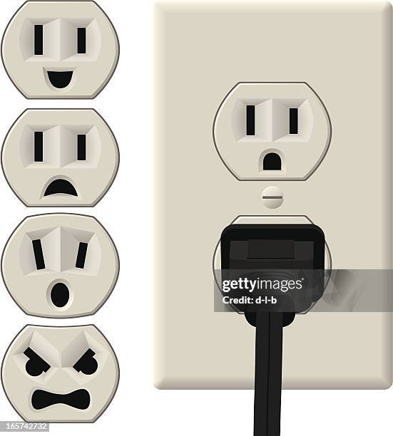 emotional power outlets - wired stock illustrations