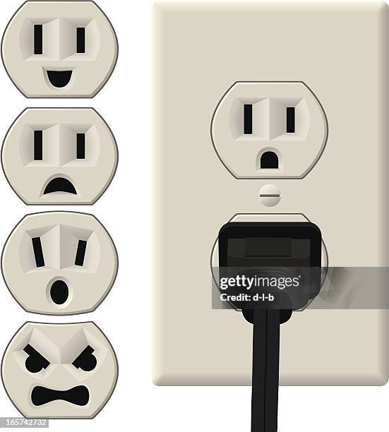 emotional power outlets - outlet stock illustrations