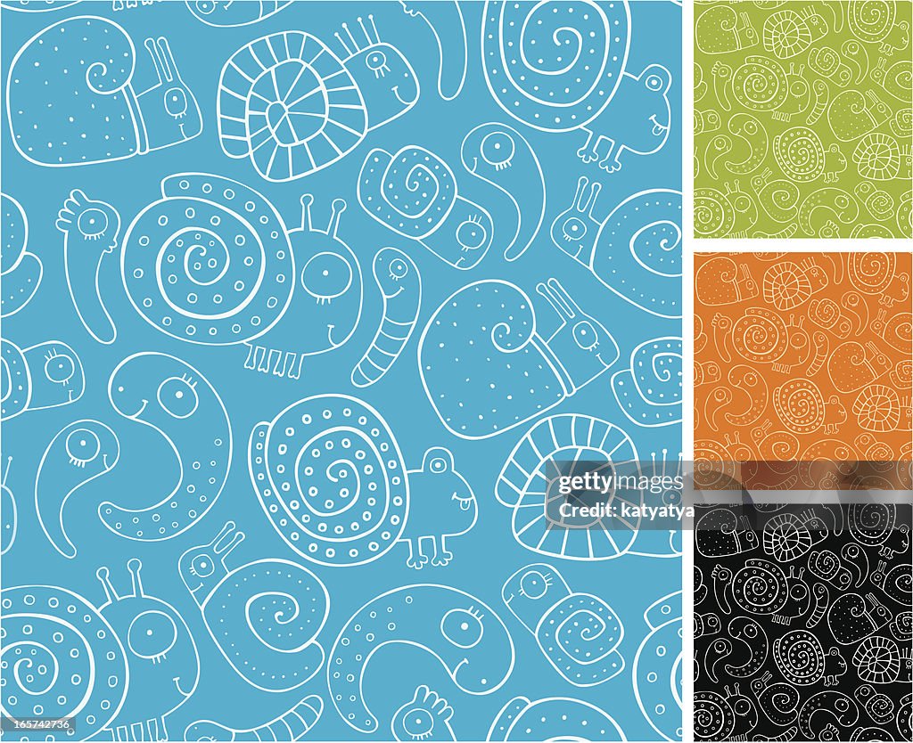 Shell Less Snails Pattern Pattern Of Snails And Shellfishes High-Res Vector Graphic - Getty Images