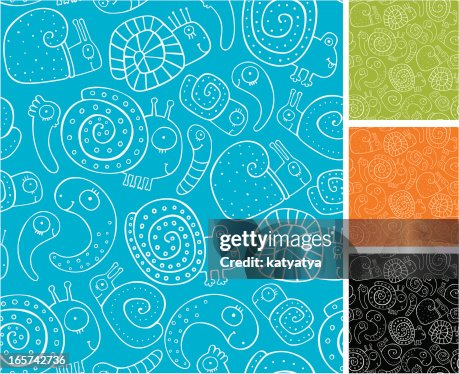 Shell Less Snails Pattern Pattern Of Snails And Shellfishes High-Res Vector Graphic - Getty Images