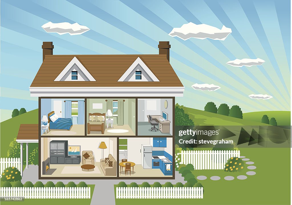 Country House Cross Section High-Res Vector Graphic - Getty Images
