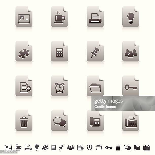 business icons set - printer security stock illustrations