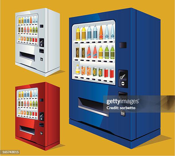 stockillustraties, clipart, cartoons en iconen met soft drink vending machine - dorst