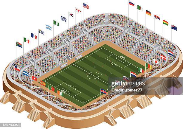 ilustraciones, imágenes clip art, dibujos animados e iconos de stock de estadio world cup - rsa flag