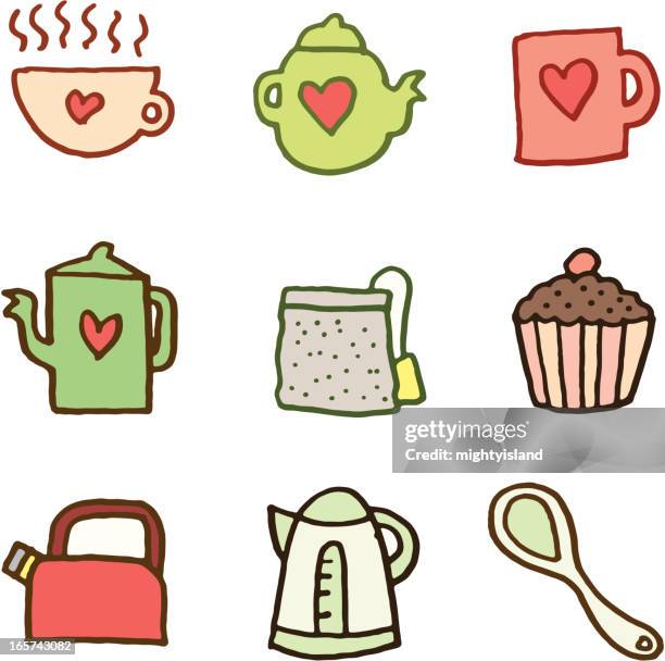 time for tea - afternoon icon stock illustrations