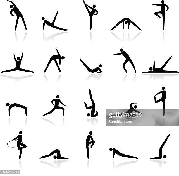 exercising icons - pliable stock illustrations