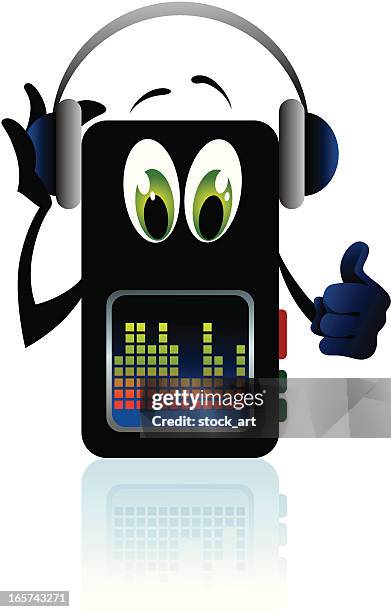 player - touch earbuds stock illustrations