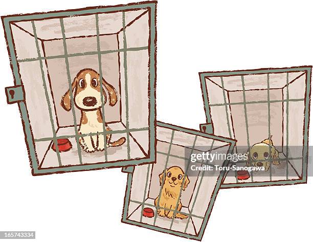 ilustraciones, imágenes clip art, dibujos animados e iconos de stock de perrera - dog pound