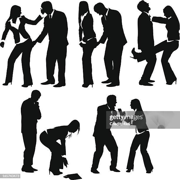 inappropriate businessman at work sexual harassment - sexual harassment stock illustrations