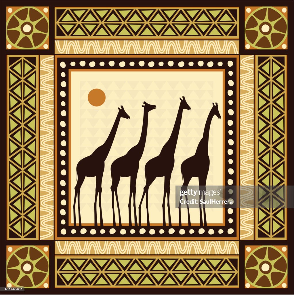 Quadro de cena africano