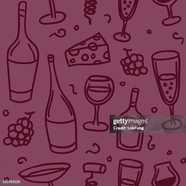 seamless background - liquor - champagne flute empty stock illustrations