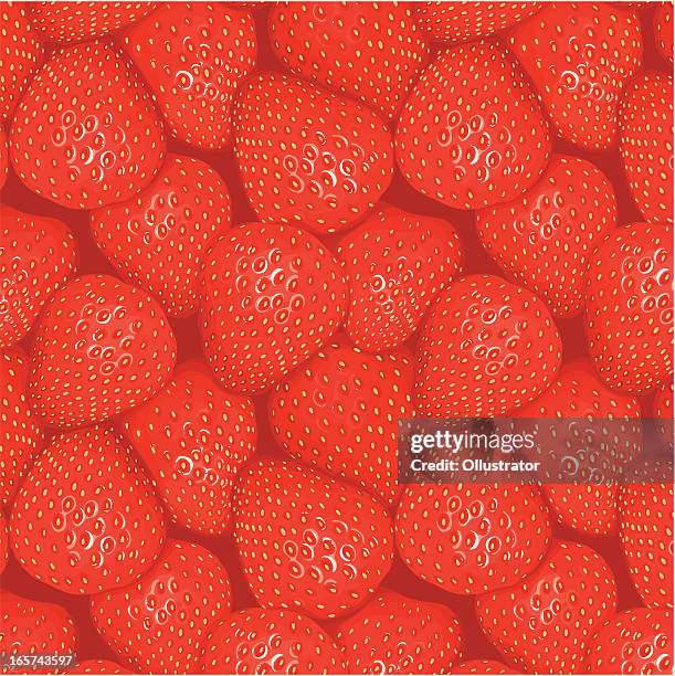 seamless strawberries pattern - strawberry stock illustrations