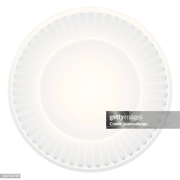 white paper plate against a white background - paper plate 幅插畫檔、美工圖案、卡通及圖標