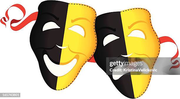 illustrazioni stock, clip art, cartoni animati e icone di tendenza di maschere teatrali - theatrical masks