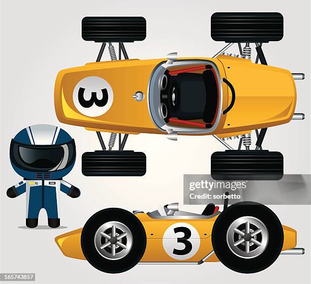 yellow race car - race car driver 幅插畫檔、美工圖案、卡通及圖標