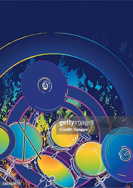 colorful drum set - snare drum stock illustrations