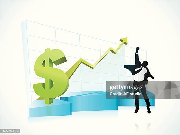 successful businessman - jumping the building stock illustrations