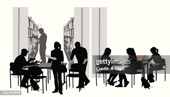 Library Study Vector Silhouette High-Res Vector Graphic - Getty Images