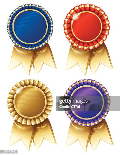 stockillustraties, clipart, cartoons en iconen met award ribbons - levensgebeurtenissen