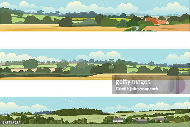 stockillustraties, clipart, cartoons en iconen met landscape banners - panoramic
