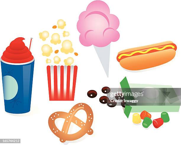 bildbanksillustrationer, clip art samt tecknat material och ikoner med concession treats - pretzel