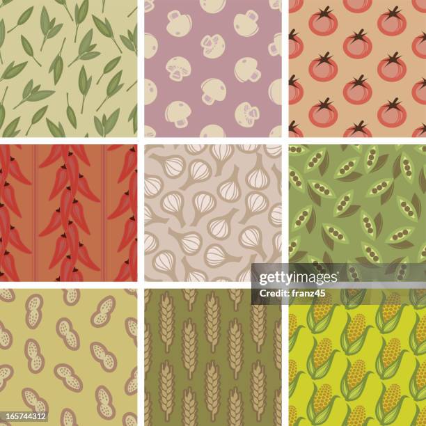 seamless pattern - vegetarian - sage background stock illustrations