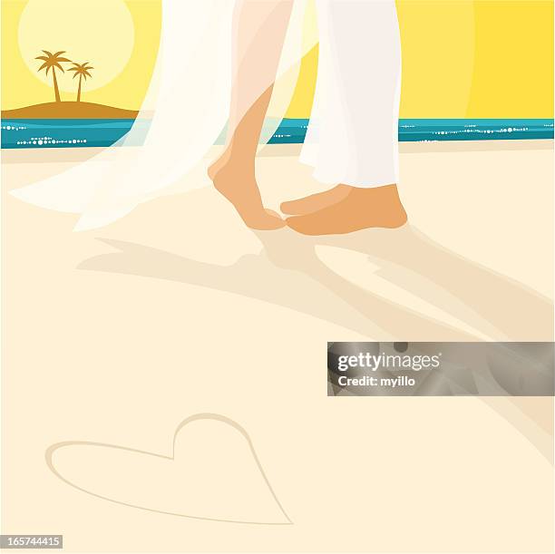wedding - kissing feet stock illustrations