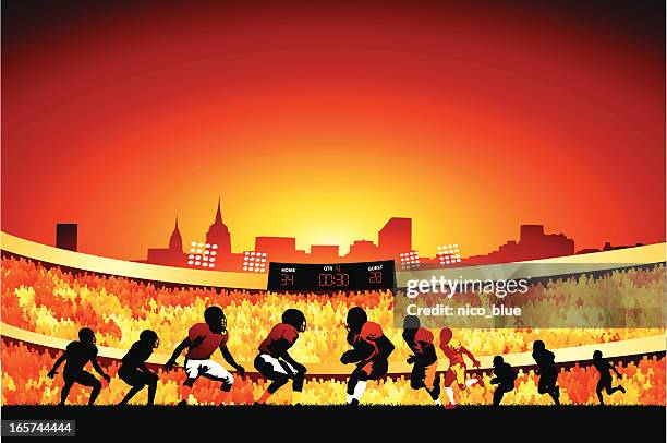 evening football game - american football player stock illustrations