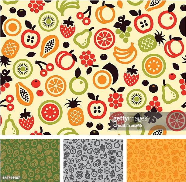 seamless pattern - fruit - fruit stock illustrations