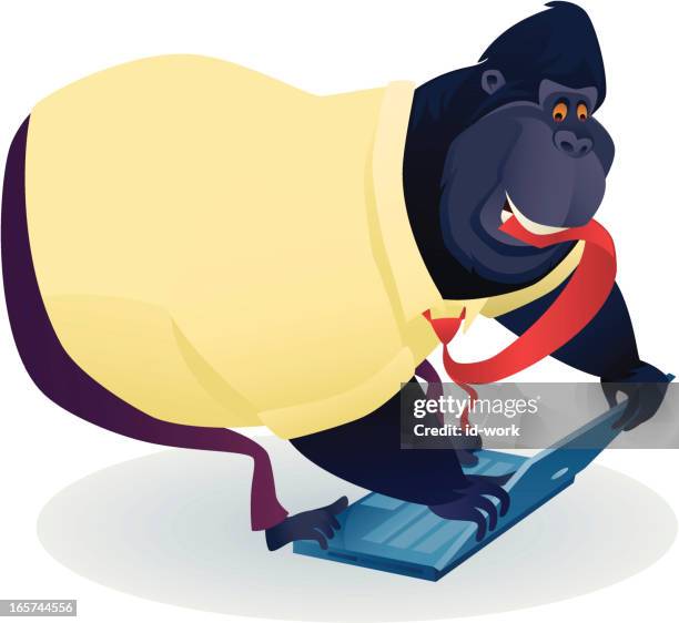 illustrations, cliparts, dessins animés et icônes de drôle de gorille - chimpanzee aggression