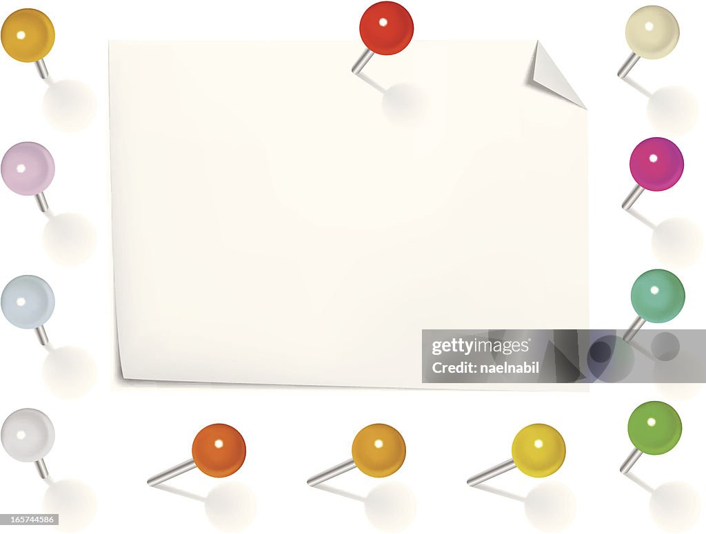 Note With Pin Attached High-Res Vector Graphic - Getty Images