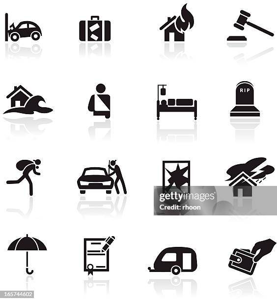 stockillustraties, clipart, cartoons en iconen met insurance icon set - dief